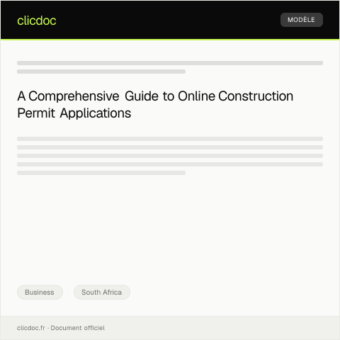 Document preview: Applying for a Construction Permit Online — Business, South Africa