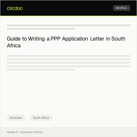 Document preview: Applying for a Public-Private Partnership (PPP) Contract — Business, South Africa