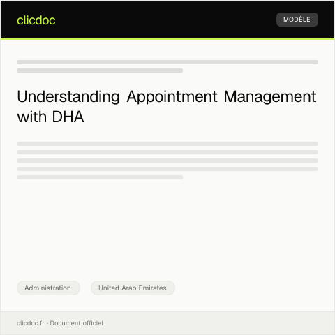 Document preview: Appointment Cancellation or Rescheduling Notification with Dubai Health Authority — Administration, United Arab Emirates