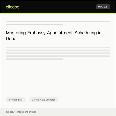 Document preview: Application for Embassies and Consulates Appointment Scheduling in Dubai — International, United Arab Emirates