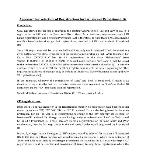 Document preview: approach selectn prov id — gst, India (CERFA n°approach-selectn-prov-id)