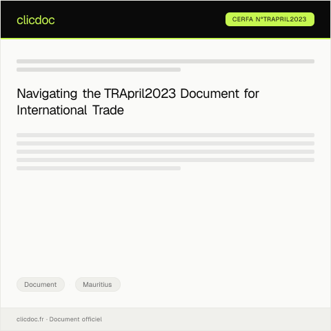 Document preview: April 2023 — Document, Mauritius (CERFA n°TRApril2023)