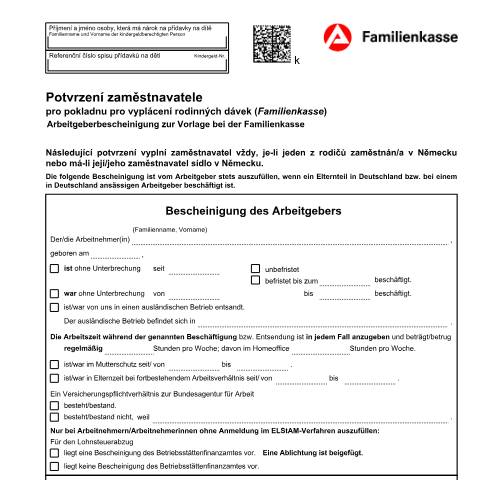Dokumentvorschau: arbeitgeberbescheinigung-kg-54-cz_ba052646 — Öffnet in neuem Tab Potvrzení zaměstnavatele (KG 54-cz) Arbeitgeberbescheinigung (KG 54) (tschechisch) pdf | 1.13 MB | barrierefrei — Familienkasse/arbeitgeberbescheinigung, Deutschland (CERFA n°arbeitgeberbescheinigung-kg-54-cz_ba052646)