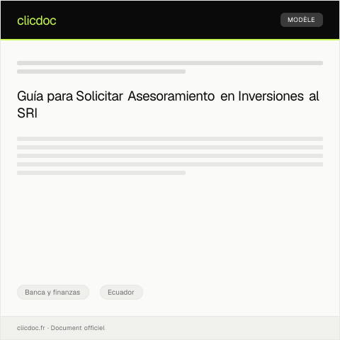 Vista previa del documento Asesoramiento para productos de inversión — Banca y finanzas, Ecuador