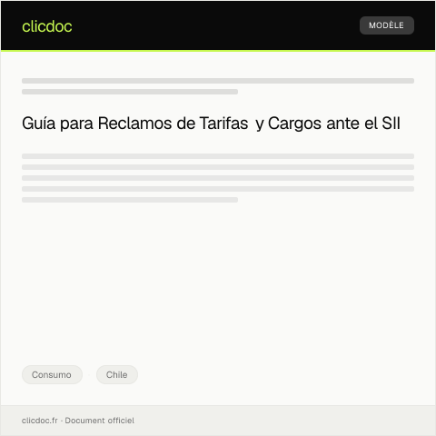 Vista previa del documento Asesoría para Reclamos por Tarifas y Cargos — Consumo, Chile