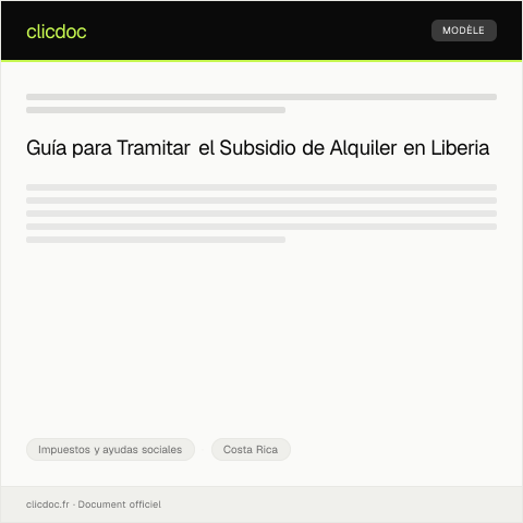 Vista previa del documento Asistencia para tramitar el subsidio de alquiler en la Municipalidad de Liberia — Impuestos y ayudas sociales, Costa Rica