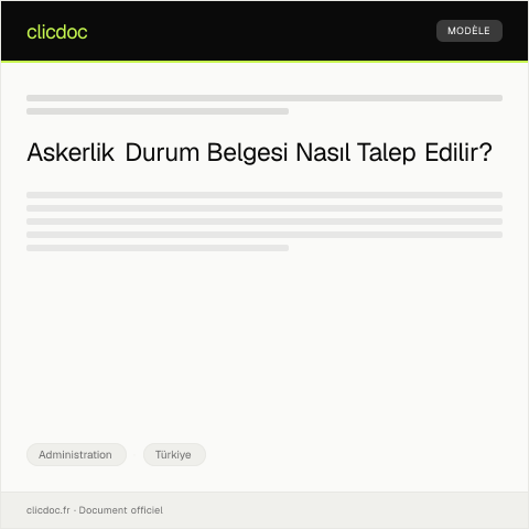 Document preview: Askerlik Durum Belgesi Talebi — Administration, Türkiye