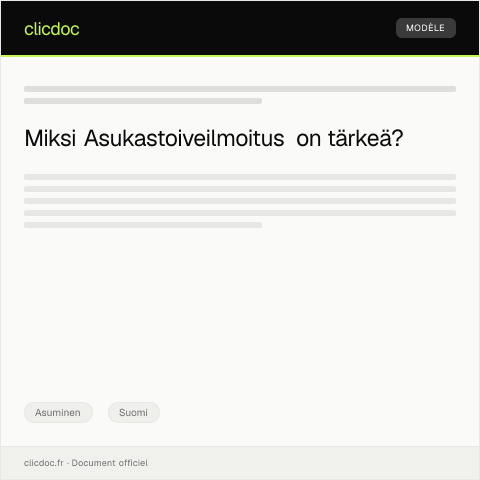 Document preview: Asukastoiveilmoitus — Asuminen, Suomi