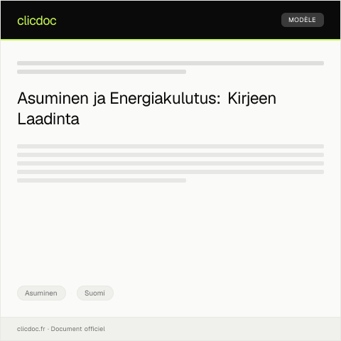 Document preview: Asuminen ja energiakulutus — Asuminen, Suomi