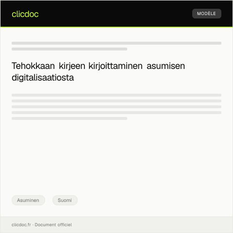 Document preview: Asumisen digitalisaation edistäminen — Asuminen, Suomi