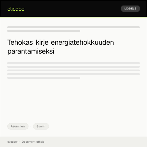 Document preview: Asumisen energiatehokkuuden parantaminen — Asuminen, Suomi