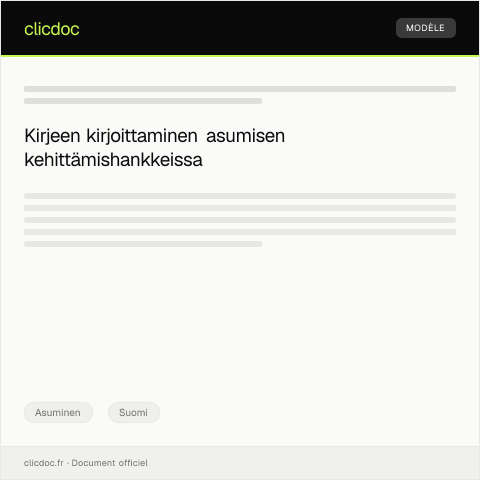Document preview: Asumisen kehittämishankkeet — Asuminen, Suomi