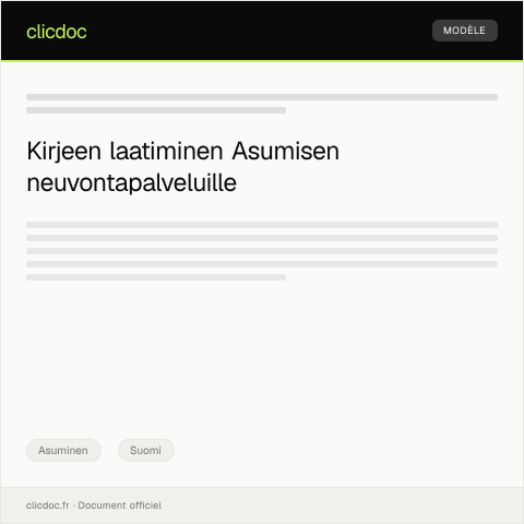 Document preview: Asumisen neuvontapalvelut — Asuminen, Suomi