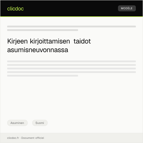 Document preview: Asumisneuvonta ja -ohjaus — Asuminen, Suomi