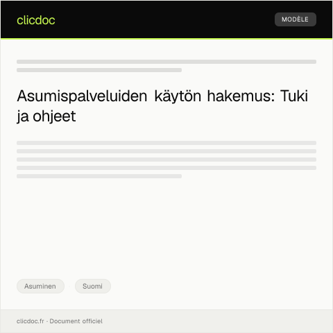 Document preview: Asumispalveluiden käytön hakemus — Asuminen, Suomi