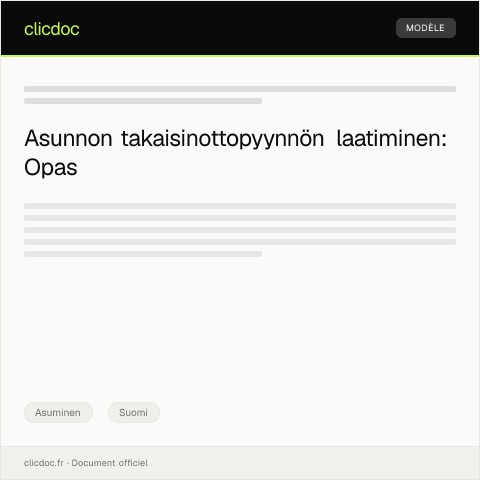 Document preview: Asunnon takaisinottopyyntö — Asuminen, Suomi