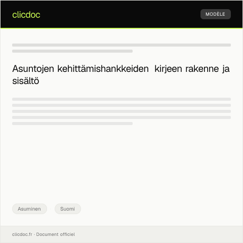 Document preview: Asuntojen kehittämishankkeet — Asuminen, Suomi