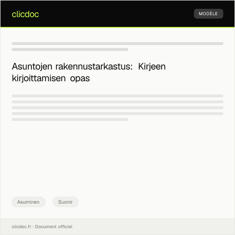 Document preview: Asuntojen rakennustarkastus — Asuminen, Suomi