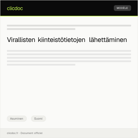 Document preview: Asuntoon liittyvä kiinteistötieto — Asuminen, Suomi