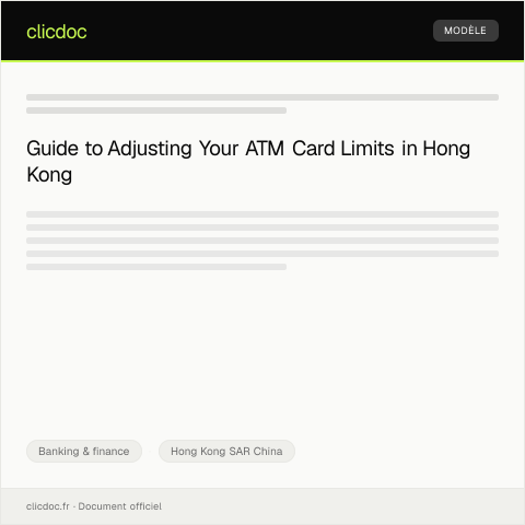 Document preview: ATM Card Limit Adjustment / ATM卡限額調整 — Banking & finance, Hong Kong SAR China