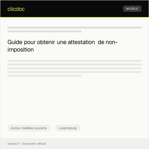 Aperçu du document Attestation de non-imposition — Autres modèles courants, Luxembourg