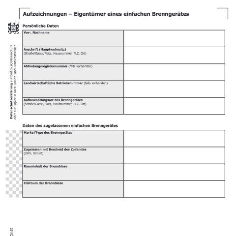 Dokumentvorschau: VSt46-1 — Aufzeichnungen - Eigentümer eines einfachen Brenngerätes — SteuernZoll, Österreich (CERFA n°VSt46-1)