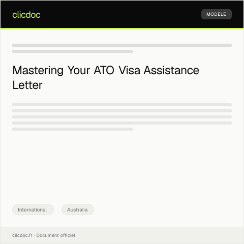 Document preview: Application for Australian Visa Assistance — International, Australia