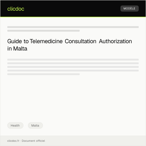 Document preview: Authorization for Telemedicine Consultation — Health, Malta