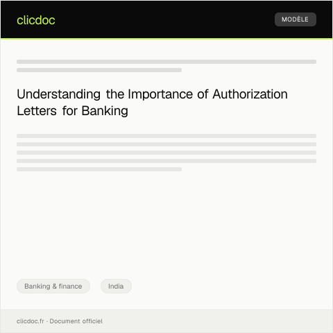 Document preview: Letter of Authorization for Bank Transactions — Banking & finance, India