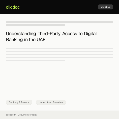 Document preview: Authorization for Third-Party Access to Digital Banking / تفويض الوصول لطرف ثالث للخدمات المصرفية الرقمية — Banking & finance, United Arab Emirates