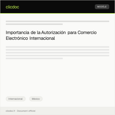 Vista previa del documento Autorización para realizar trámites de comercio electrónico internacional — Internacional, México