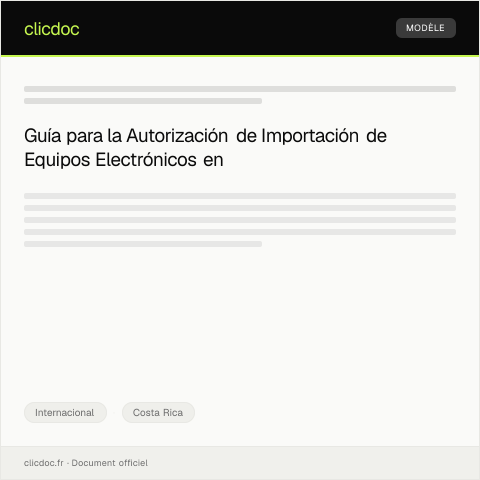 Vista previa del documento Autorización de Importación de Equipos Electrónicos — Internacional, Costa Rica