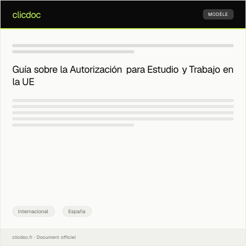 Vista previa del documento Autorización para estudio y trabajo en países de la UE — Internacional, España