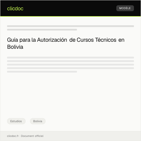 Vista previa del documento Autorización para cursos de formación técnica y vocacional — Estudios, Bolivia