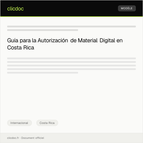 Vista previa del documento Autorización para la Distribución de Material Digital en Costa Rica — Internacional, Costa Rica
