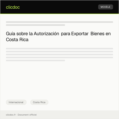 Vista previa del documento Autorización para la Exportación de Bienes — Internacional, Costa Rica