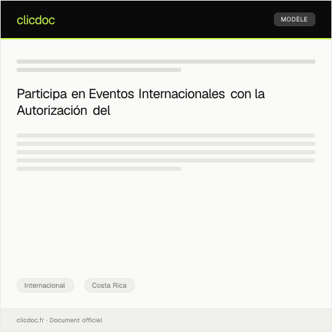 Vista previa del documento Autorización para Participar en Eventos Internacionales — Internacional, Costa Rica