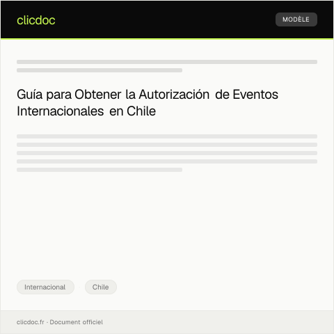 Vista previa del documento Autorización para Participar en Eventos Internacionales — Internacional, Chile