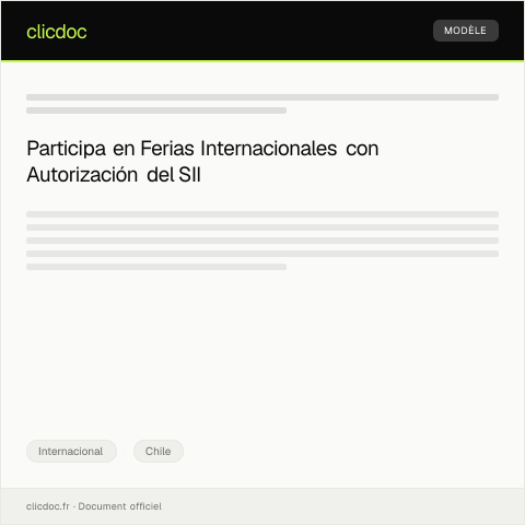 Vista previa del documento Autorización para Participar en Ferias Internacionales — Internacional, Chile