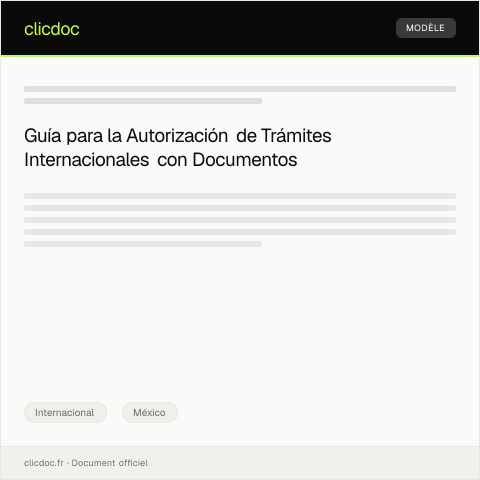 Vista previa del documento Autorización para realización de trámites internacionales con documentos electrónicos — Internacional, México