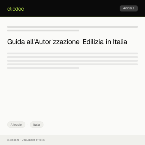Anteprima documento Autorizzazione edilizia tramite modulistica digitale standard — Alloggio, Italia