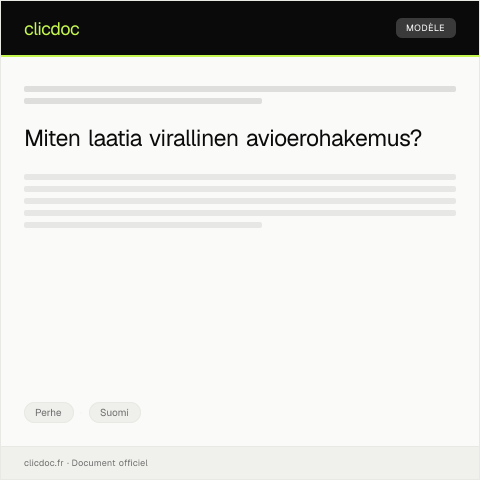 Document preview: Avioerohakemus — Perhe, Suomi