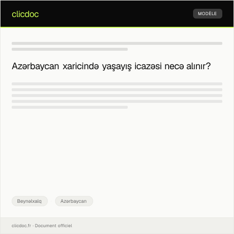 Document preview: Azərbaycan xaricində yaşayış üçün icazə sənədi — Beynəlxalq, Azərbaycan