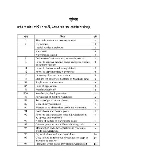 Document preview: content1 — customs, বাংলাদেশ (CERFA n°content1)