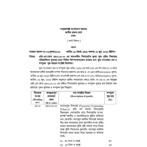 Document preview: GO 021 — govt_order, বাংলাদেশ (CERFA n°GO-021)