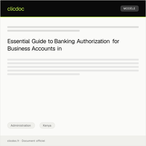 Document preview: Banking Authorization for Business Account in Mombasa — Administration, Kenya