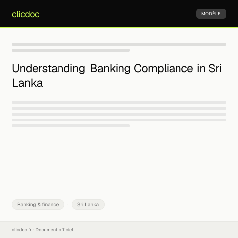 Document preview: Banking Compliance Declaration — Banking & finance, Sri Lanka