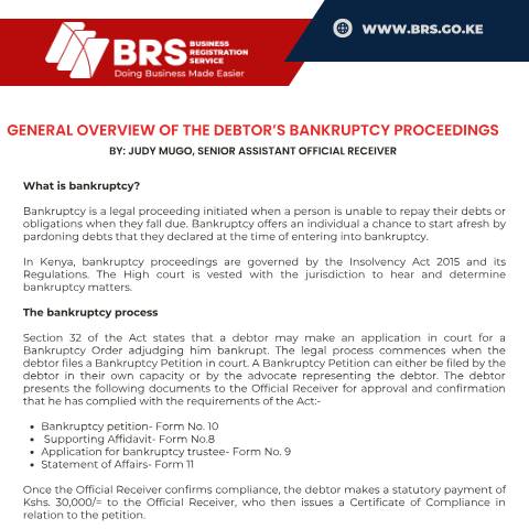 Document preview: ‘s Bankruptcy Proceedings — Document, Kenya (CERFA n°Debtors-Bankruptcy-Proceedings)