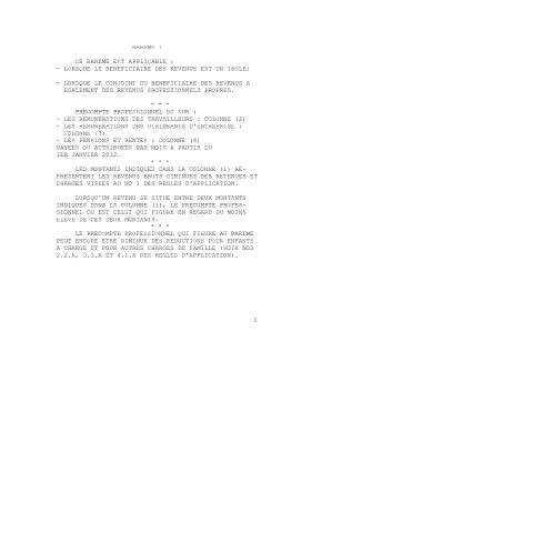 Aperçu du document Barèmes 1er janvier 2012 (AR 5 décembre 2011) (PDF, 235.38 Ko) — SPF Finances, Belgique (CERFA n°Barèmes 2012)