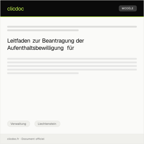Dokumentvorschau: Beantragung einer Aufenthaltsbewilligung für eine Familienzusammenführung — Verwaltung, Liechtenstein